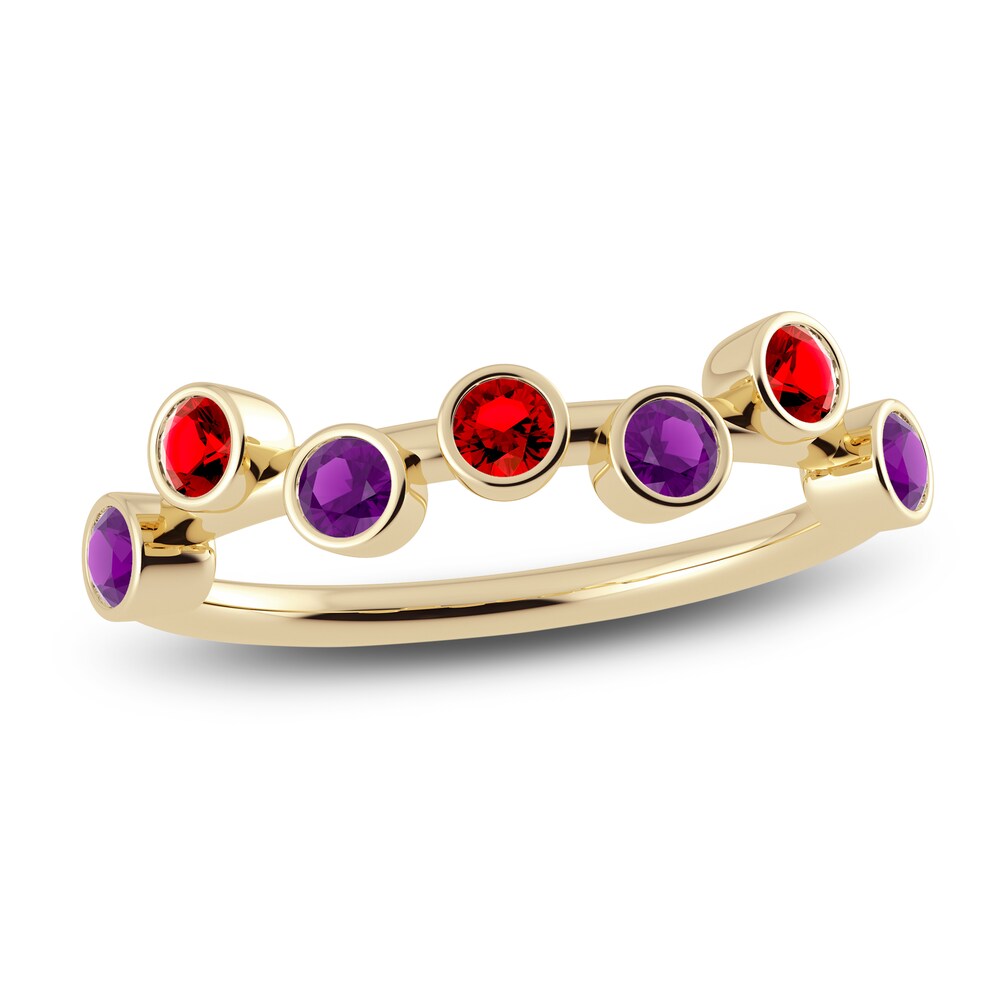 Juliette Maison Natural Amethyst & Natural Ruby Ring 10K Yellow Gold ExSUdljC Juliette Maison Natural Amethyst & Natural Ruby Ring 10K Yellow Gold ExSUdljC