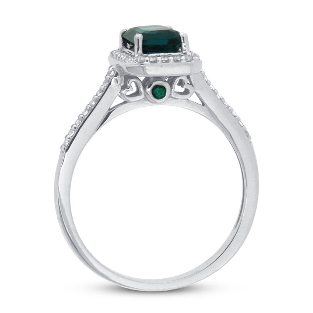 Lab-Created Emerald & White Topaz Ring 10K White Gold ExlIpfrP Lab-Created Emerald & White Topaz Ring 10K White Gold ExlIpfrP