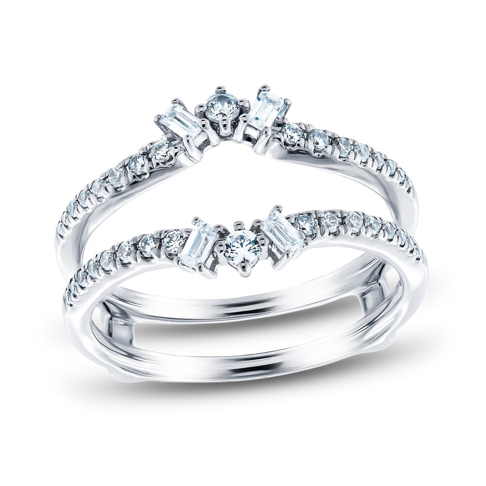 Diamond Anniversary Enhancer Ring 3/8 ct tw Round/Baguette 14K White Gold EytzW1Dp Diamond Anniversary Enhancer Ring 3/8 ct tw Round/Baguette 14K White Gold EytzW1Dp