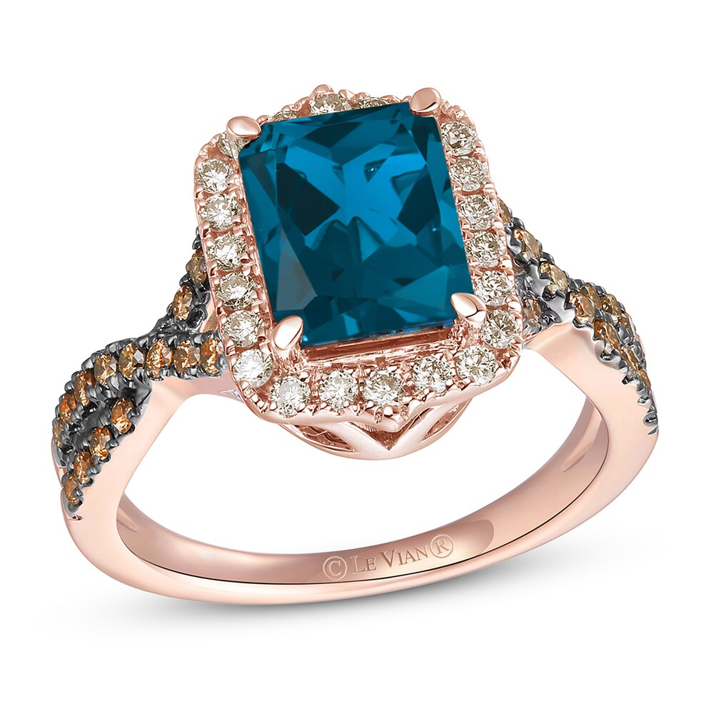 Le Vian Natural Blue Topaz Ring 1/2 ct tw Diamonds 14K Strawberry Gold F4bKRl9l Le Vian Natural Blue Topaz Ring 1/2 ct tw Diamonds 14K Strawberry Gold F4bKRl9l