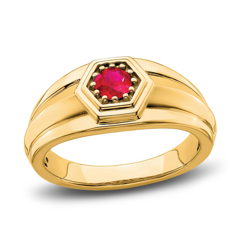 Men's Natural Ruby Ring 14K Yellow Gold FD2C8org Men's Natural Ruby Ring 14K Yellow Gold FD2C8org