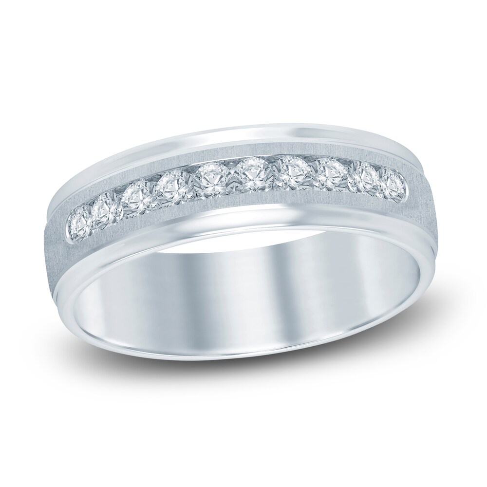 Men's Diamond Ring 1/2 ct tw Round 14K White Gold FJNLsENG Men's Diamond Ring 1/2 ct tw Round 14K White Gold FJNLsENG