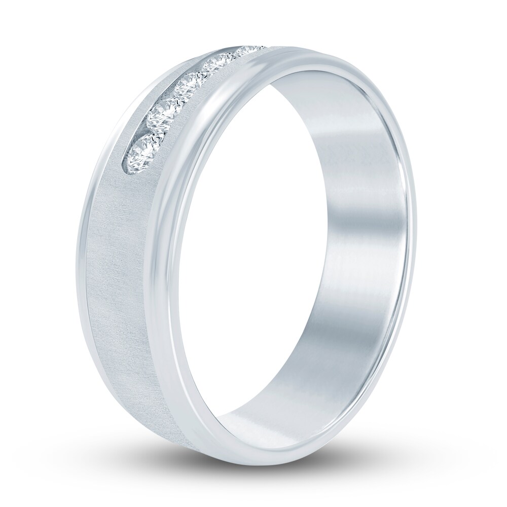 Men\'s Diamond Ring 1/2 ct tw Round 14K White Gold FJNLsENG