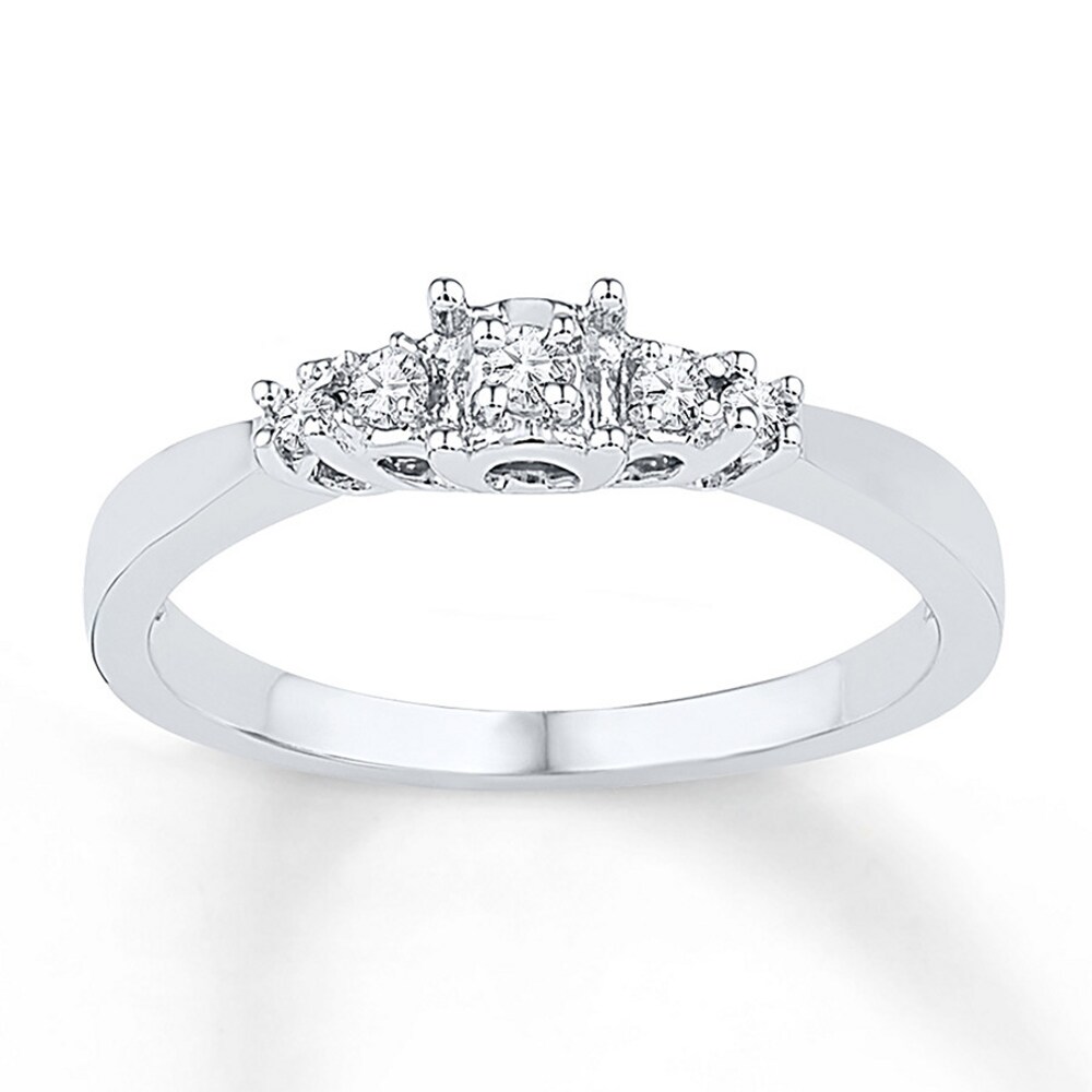 Diamond Promise Ring 1/10 ct tw Round-cut 10K White Gold FLAcCNDc Diamond Promise Ring 1/10 ct tw Round-cut 10K White Gold FLAcCNDc