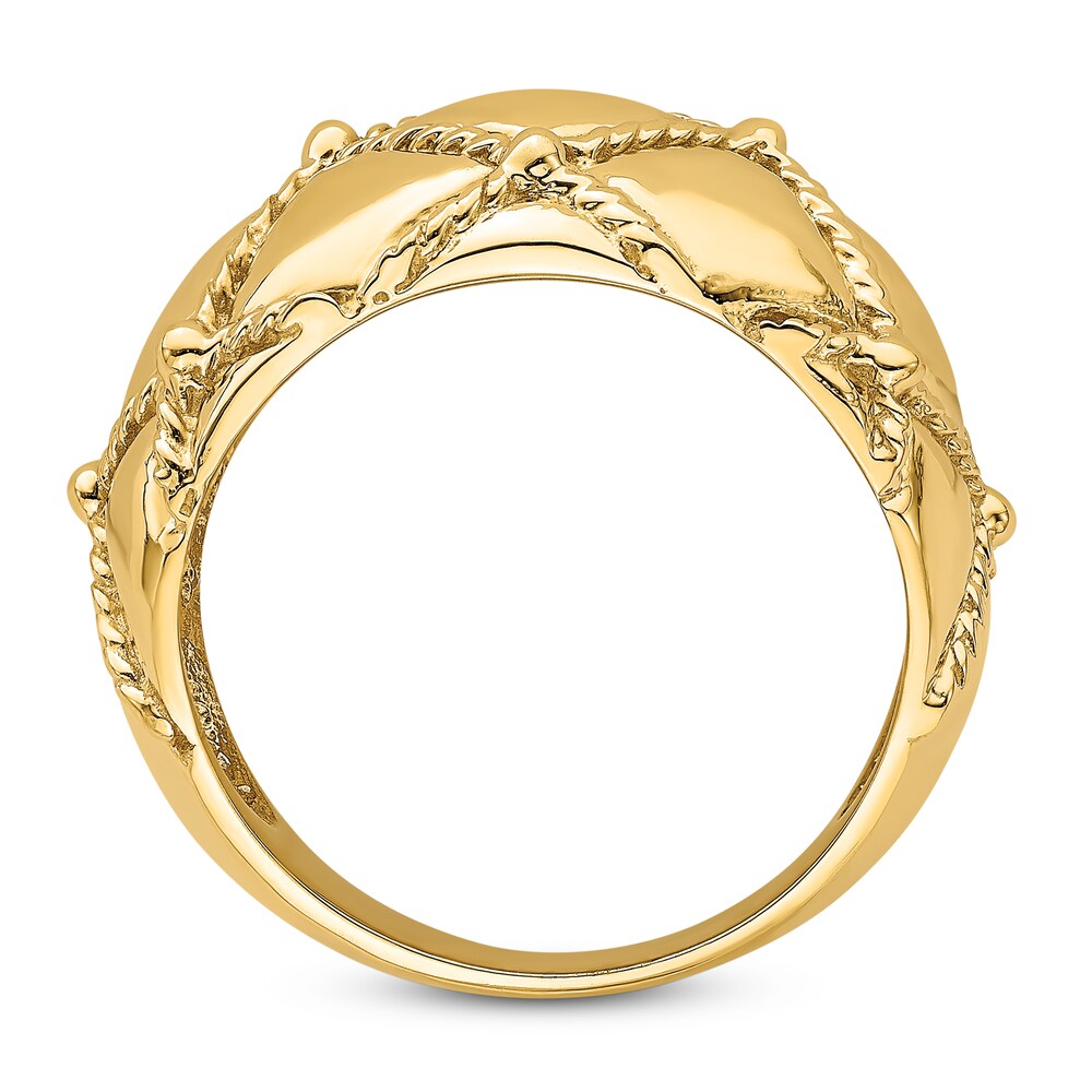 Quilted Rope Dome Ring 14K Yellow Gold FPhVEv9l Quilted Rope Dome Ring 14K Yellow Gold FPhVEv9l