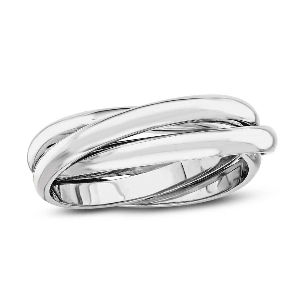 Polished Rolling Ring 14K White Gold FUg88RK2