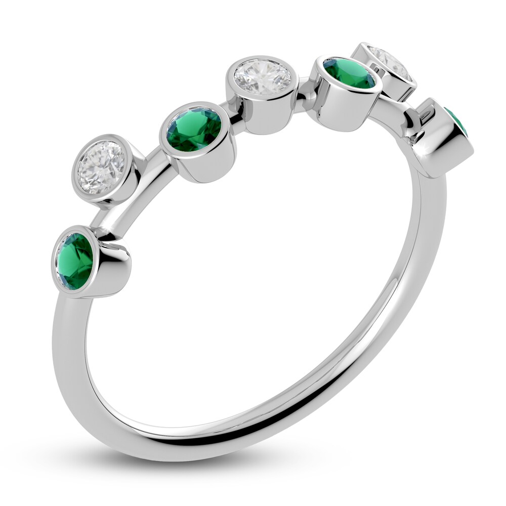 Juliette Maison Natural Emerald & Natural White Sapphire Ring 10K White Gold Fdgs3djD Juliette Maison Natural Emerald & Natural White Sapphire Ring 10K White Gold Fdgs3djD