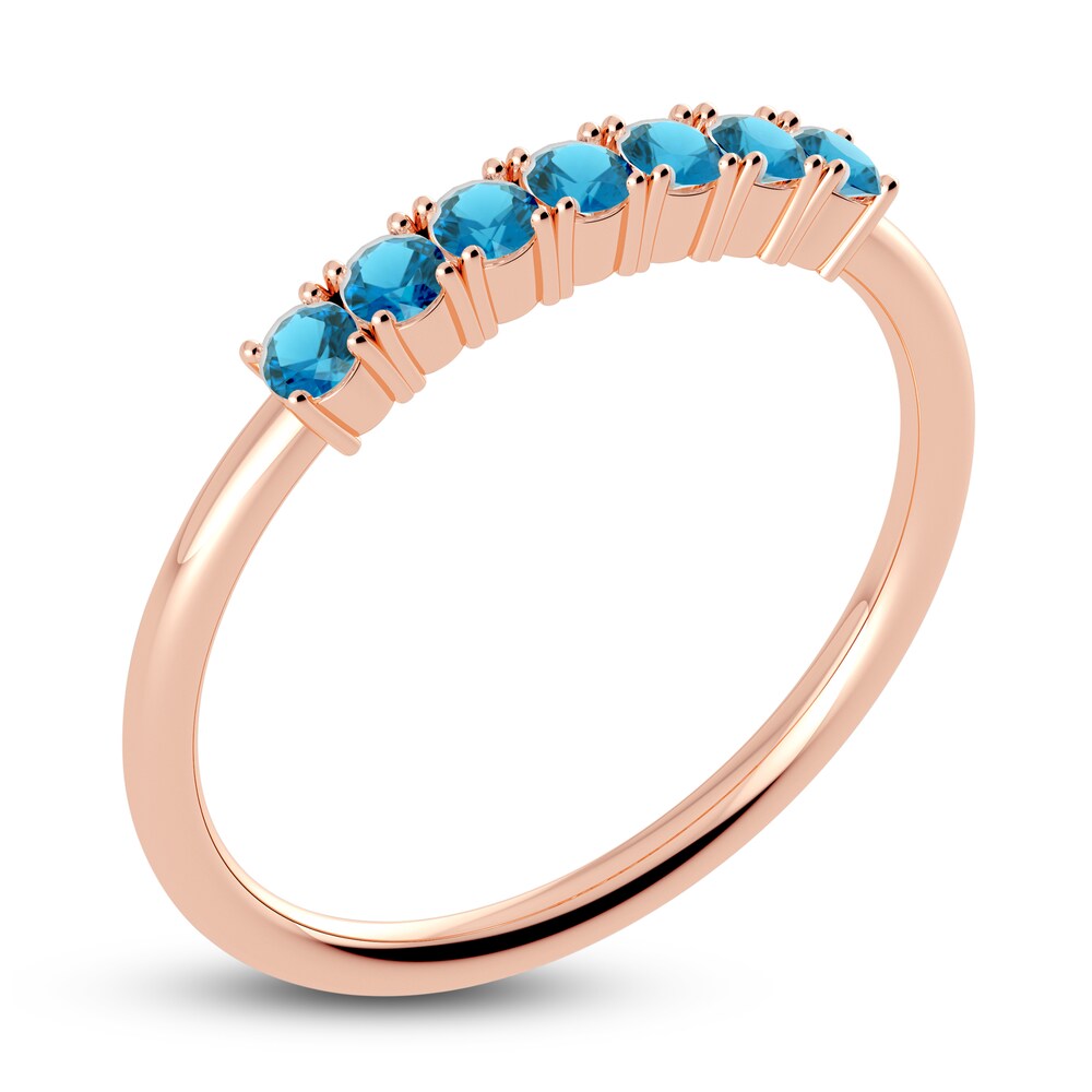 Juliette Maison Natural Blue Zircon Half Eternity Ring 10K Rose Gold FeWDbtLW Juliette Maison Natural Blue Zircon Half Eternity Ring 10K Rose Gold FeWDbtLW