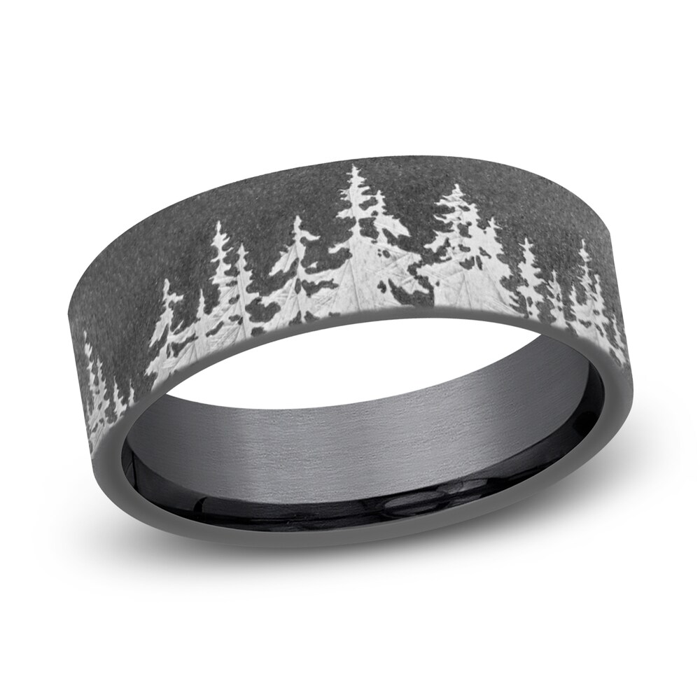 Tree Wedding Band Black Tantalum 8.0mm FhTTrGGM Tree Wedding Band Black Tantalum 8.0mm FhTTrGGM