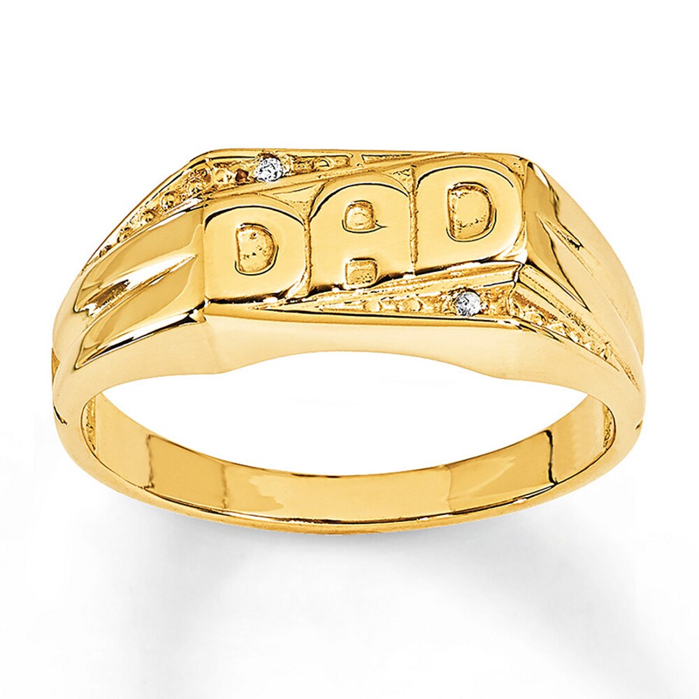 Men's Dad Ring Diamond Accents 14K Yellow Gold FmOtxDRH Men's Dad Ring Diamond Accents 14K Yellow Gold FmOtxDRH