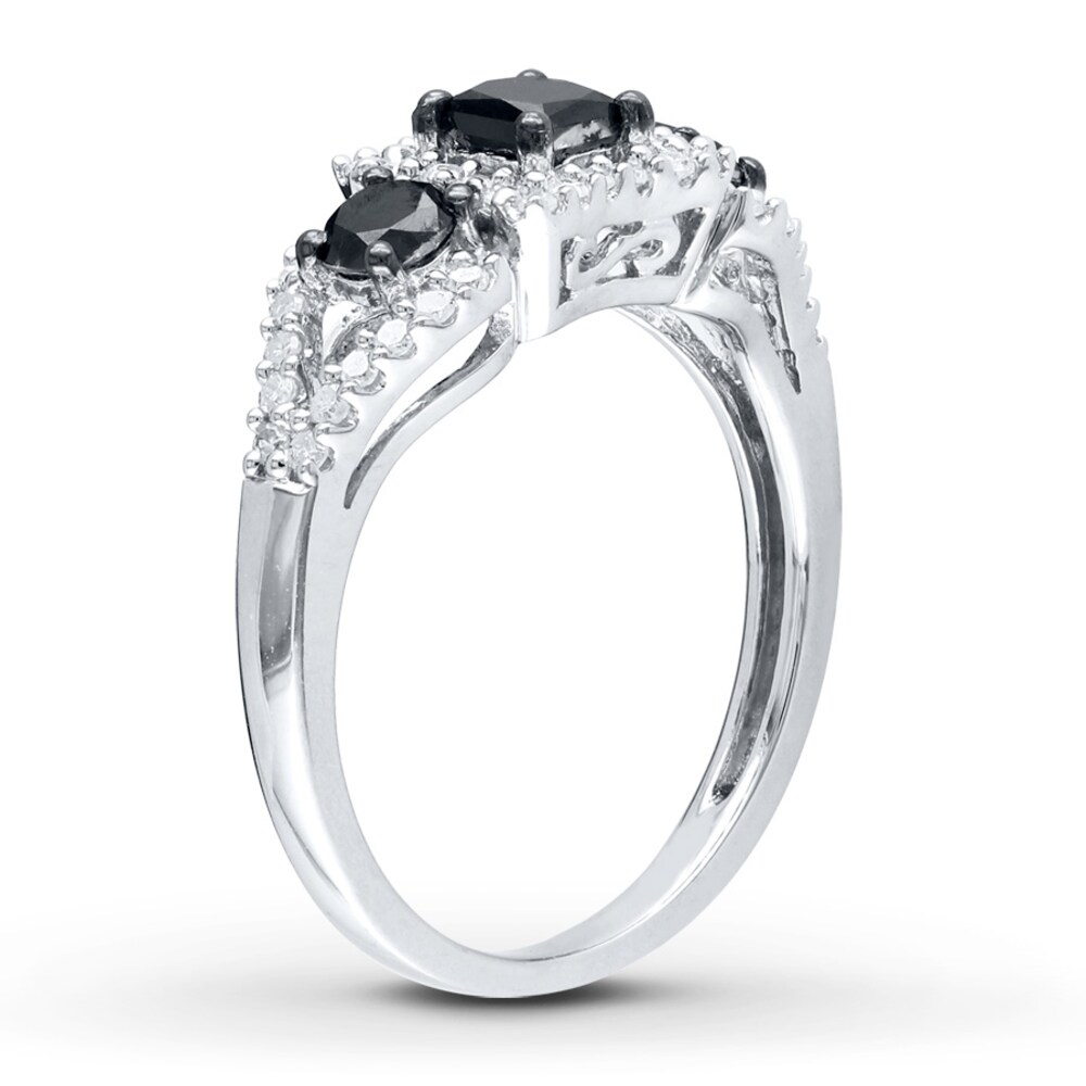 Black/White Diamond Ring 1 Carat tw 10K White Gold G5E3Z9R4 Black/White Diamond Ring 1 Carat tw 10K White Gold G5E3Z9R4