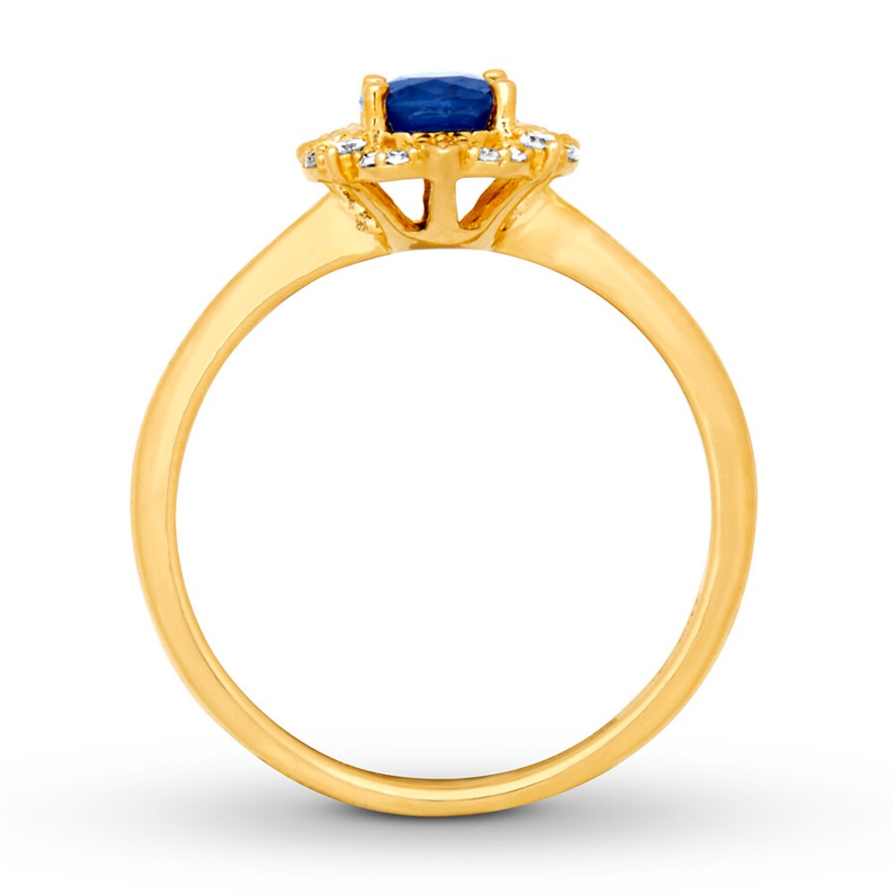 Natural Sapphire Ring 1/10 ct tw Diamonds 10K Yellow Gold GFjfUNP9 Natural Sapphire Ring 1/10 ct tw Diamonds 10K Yellow Gold GFjfUNP9