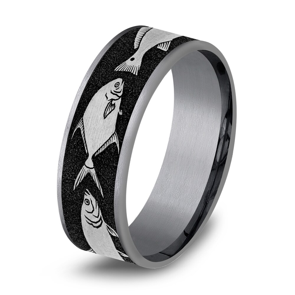 Bay Fish Wedding Band Tantalum 7.5mm GHpPpk7S Bay Fish Wedding Band Tantalum 7.5mm GHpPpk7S