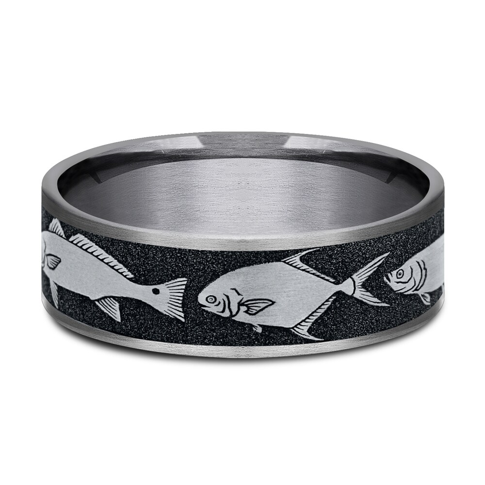 Bay Fish Wedding Band Tantalum 7.5mm GHpPpk7S Bay Fish Wedding Band Tantalum 7.5mm GHpPpk7S