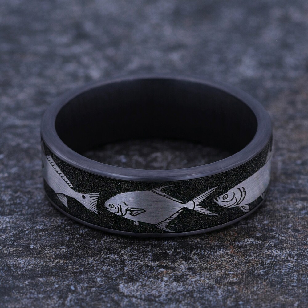 Bay Fish Wedding Band Tantalum 7.5mm GHpPpk7S Bay Fish Wedding Band Tantalum 7.5mm GHpPpk7S