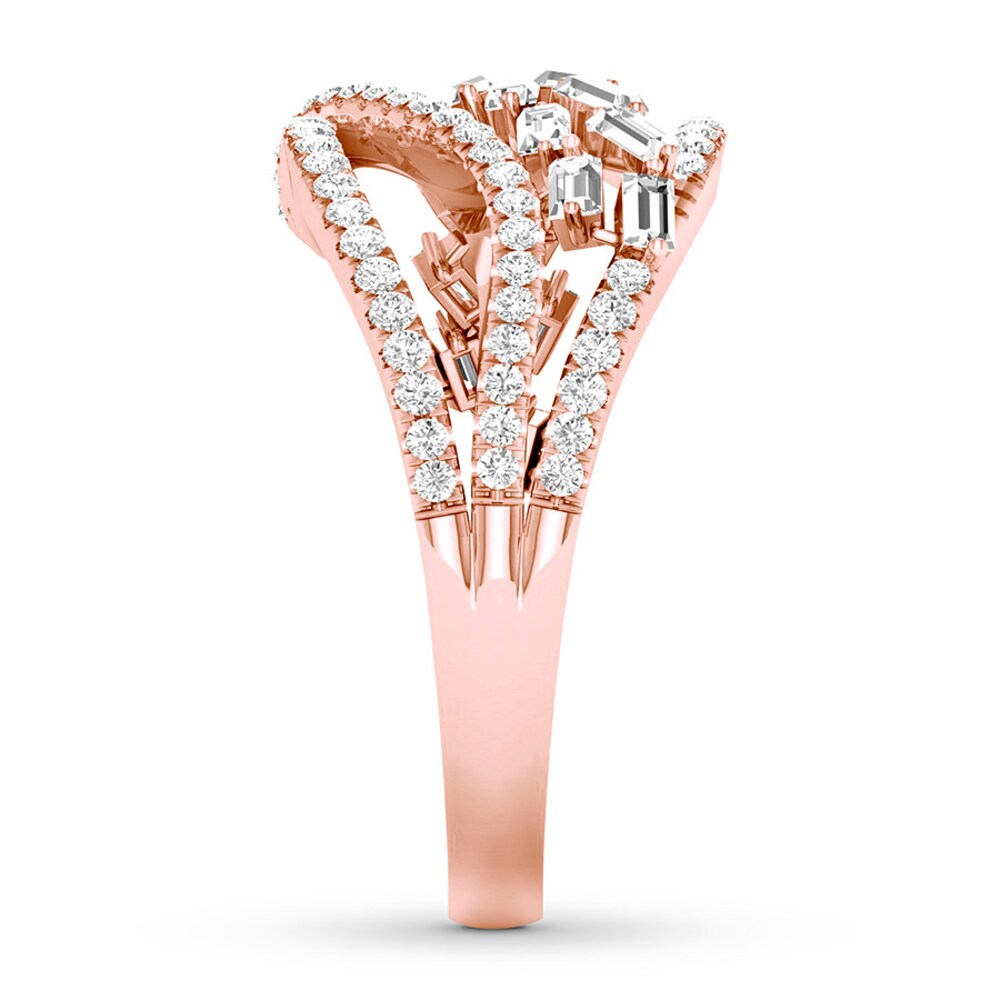 Diamond Ring 5/8 carat tw Baguette/Round 14K Rose Gold GIerMLfw Diamond Ring 5/8 carat tw Baguette/Round 14K Rose Gold GIerMLfw