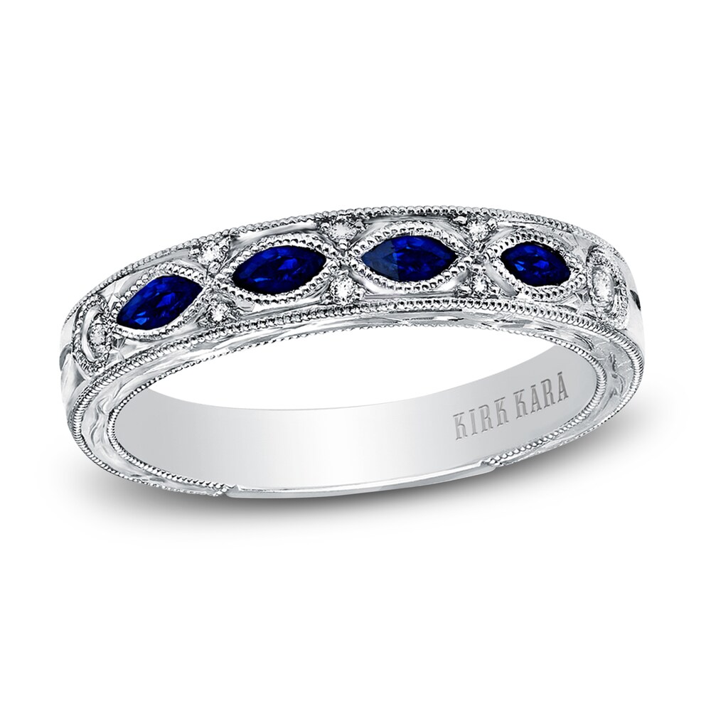Kirk Kara Natural Blue Sapphire Anniversary Band Diamond Accents 14K White Gold GLytWbcG Kirk Kara Natural Blue Sapphire Anniversary Band Diamond Accents 14K White Gold GLytWbcG