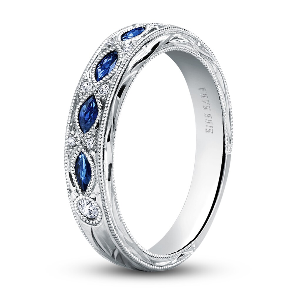 Kirk Kara Natural Blue Sapphire Anniversary Band Diamond Accents 14K White Gold GLytWbcG Kirk Kara Natural Blue Sapphire Anniversary Band Diamond Accents 14K White Gold GLytWbcG