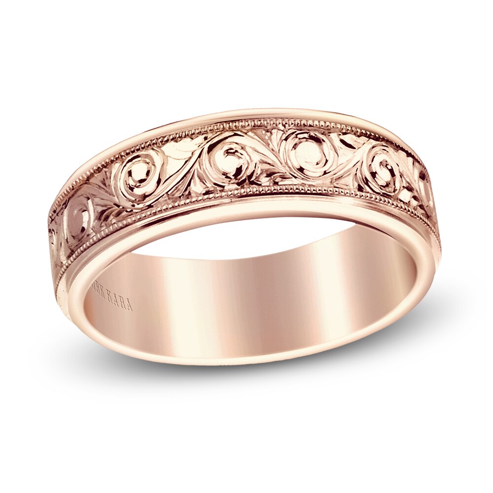 Kirk Kara Men's Engraved Wedding Band 18K Rose Gold GQLnIytH