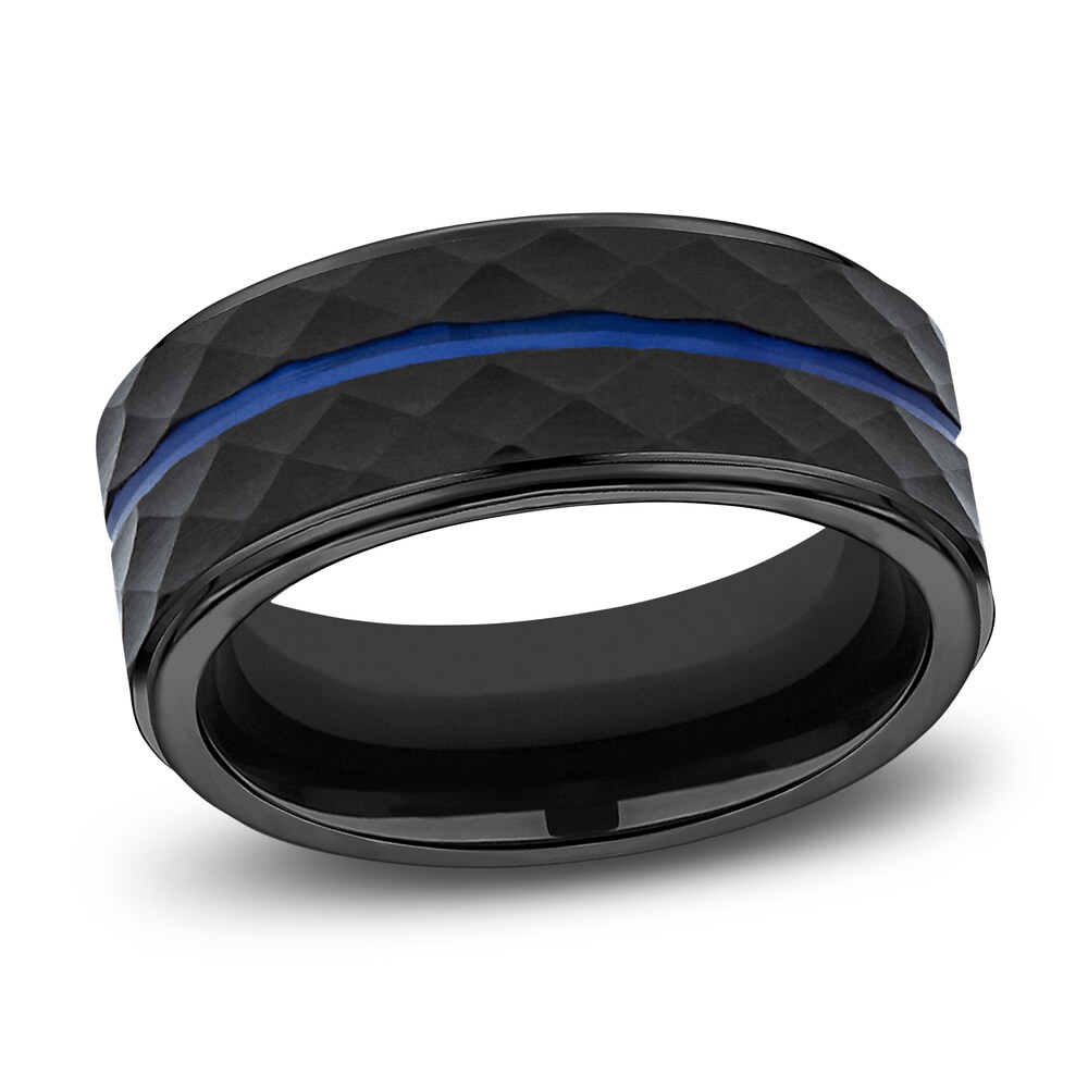 Line Wedding Band Black Cobalt 8.0mm GQeY30YL Line Wedding Band Black Cobalt 8.0mm GQeY30YL