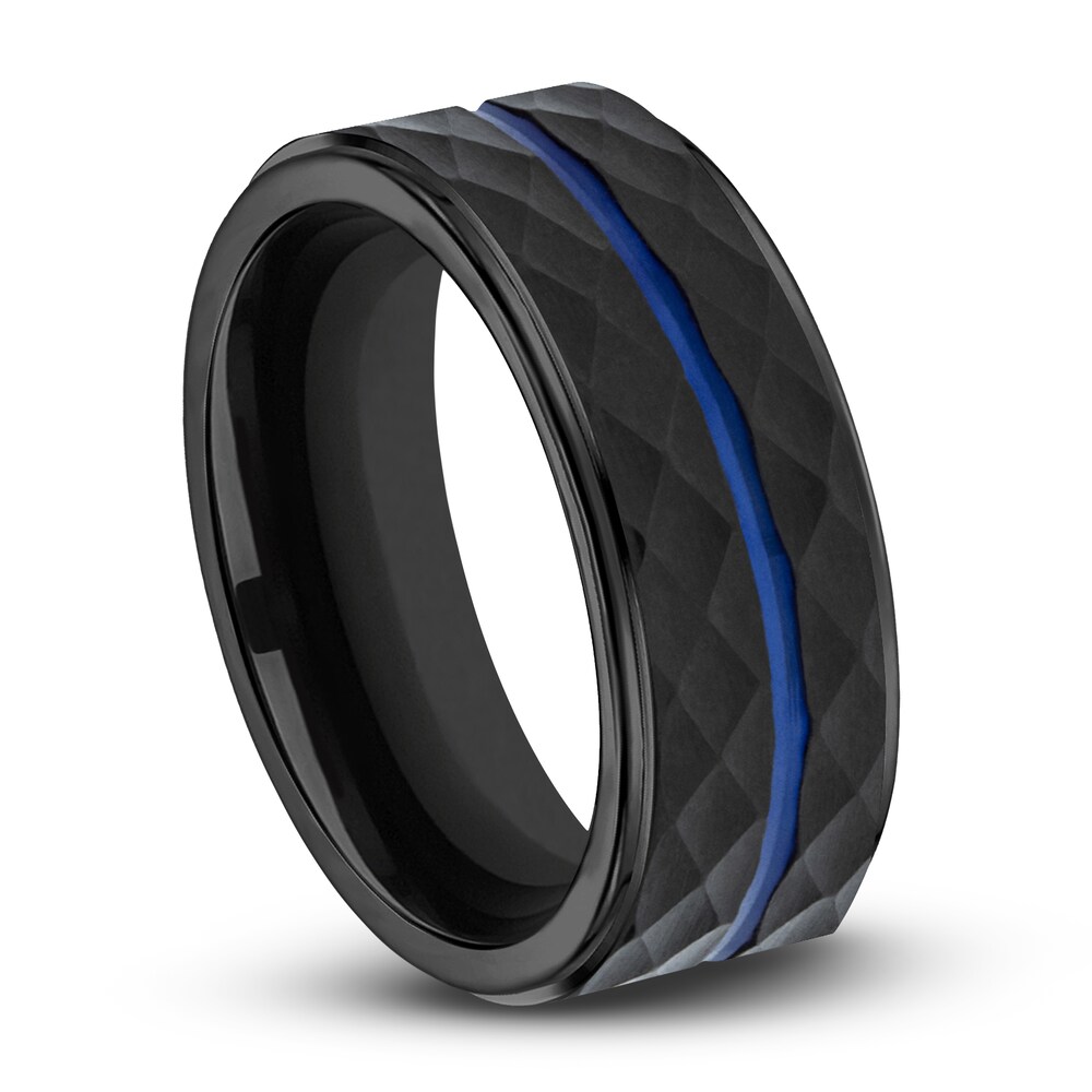Line Wedding Band Black Cobalt 8.0mm GQeY30YL Line Wedding Band Black Cobalt 8.0mm GQeY30YL