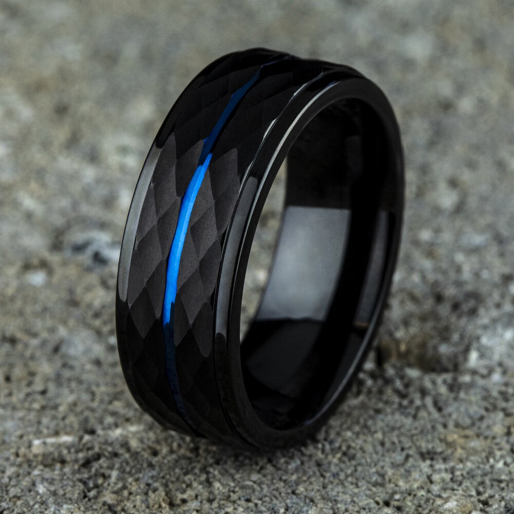 Line Wedding Band Black Cobalt 8.0mm GQeY30YL Line Wedding Band Black Cobalt 8.0mm GQeY30YL