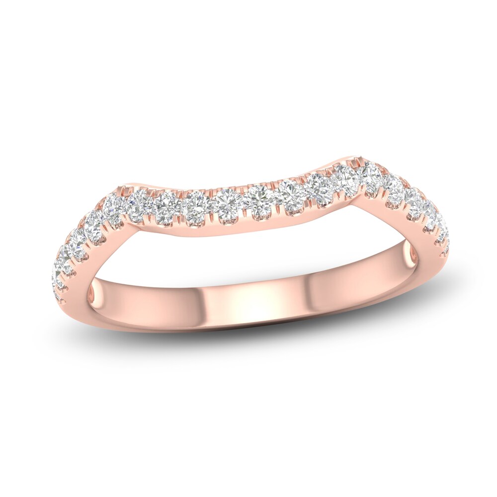 Diamond Contour Wedding Band 1/3 ct tw Round 14K Rose Gold GYWT94aa Diamond Contour Wedding Band 1/3 ct tw Round 14K Rose Gold GYWT94aa