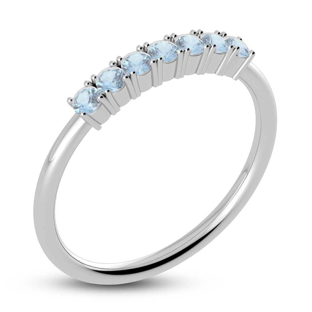 Juliette Maison Natural Aquamarine Half Eternity Ring 10K White Gold GaC2KtDv Juliette Maison Natural Aquamarine Half Eternity Ring 10K White Gold GaC2KtDv