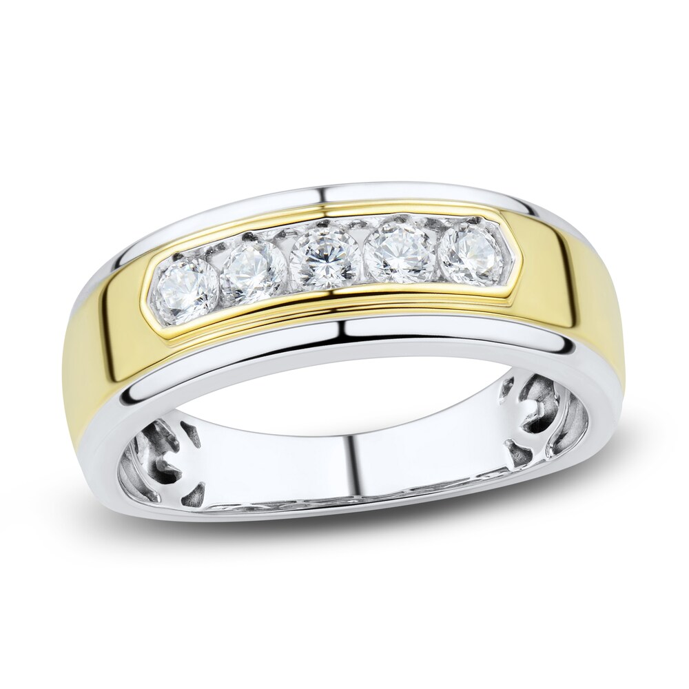 Men's Diamond Wedding Band 1/2 ct tw Round 14K Two-Tone Gold GfvqhChu Men's Diamond Wedding Band 1/2 ct tw Round 14K Two-Tone Gold GfvqhChu