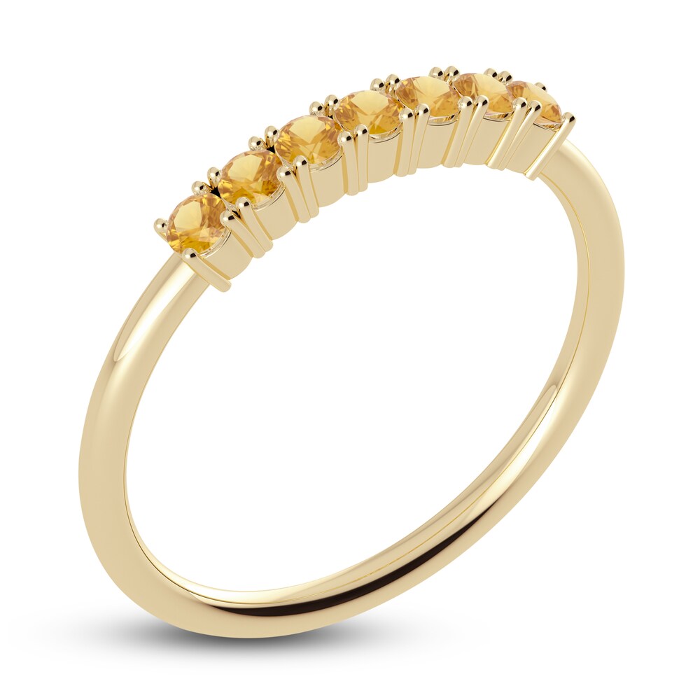 Juliette Maison Natural Citrine Half Eternity Ring 10K Yellow Gold Gkcjiqwn