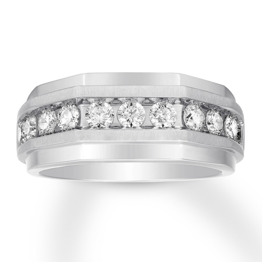 Men's Diamond Band 1 carat tw Round 14K White Gold GlCnGmQG Men's Diamond Band 1 carat tw Round 14K White Gold GlCnGmQG