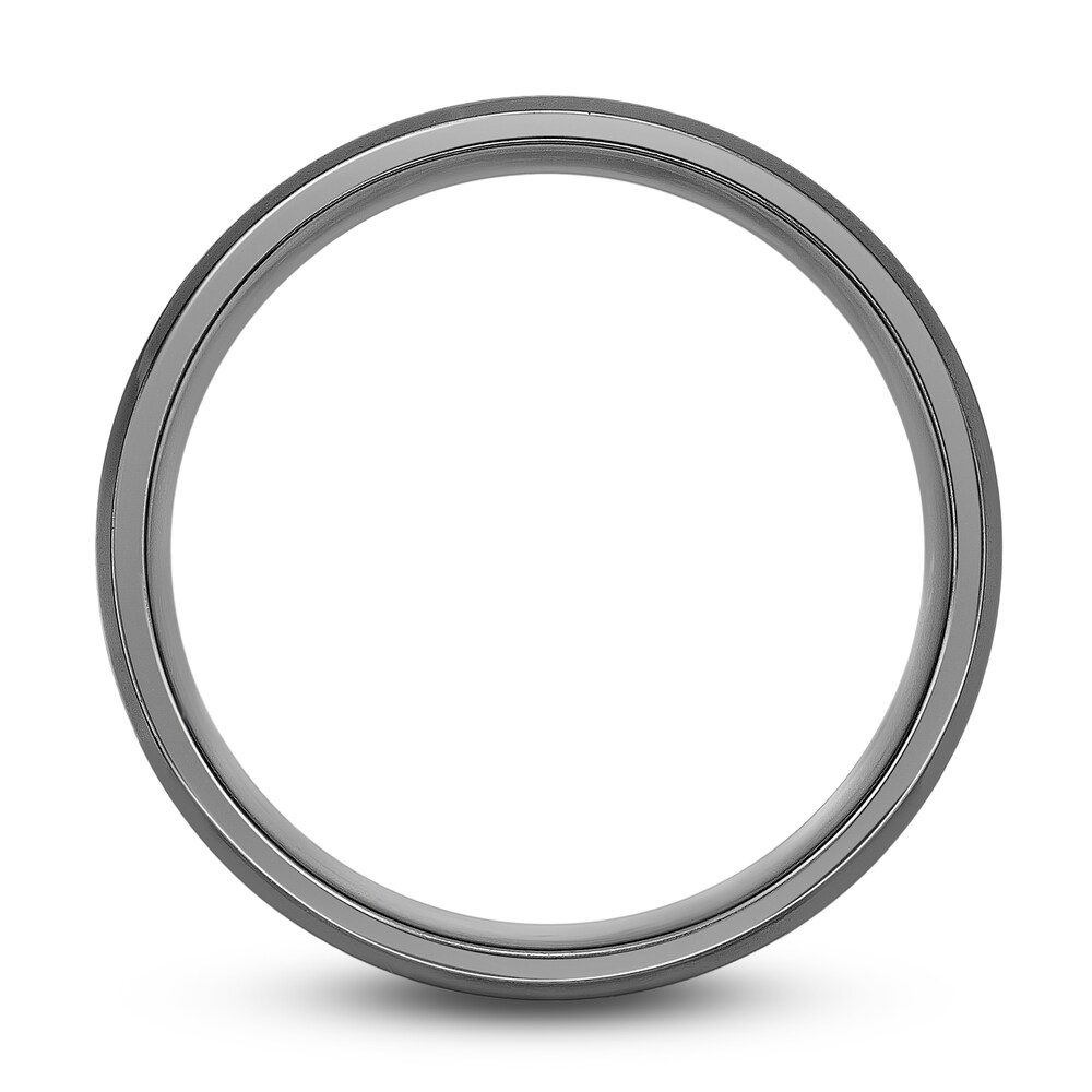 Men\'s Wedding Band Black Zirconium/Red Ion-Plating 8.0mm Glu5ZN3B Men\'s Wedding Band Black Zirconium/Red Ion-Plating 8.0mm Glu5ZN3B