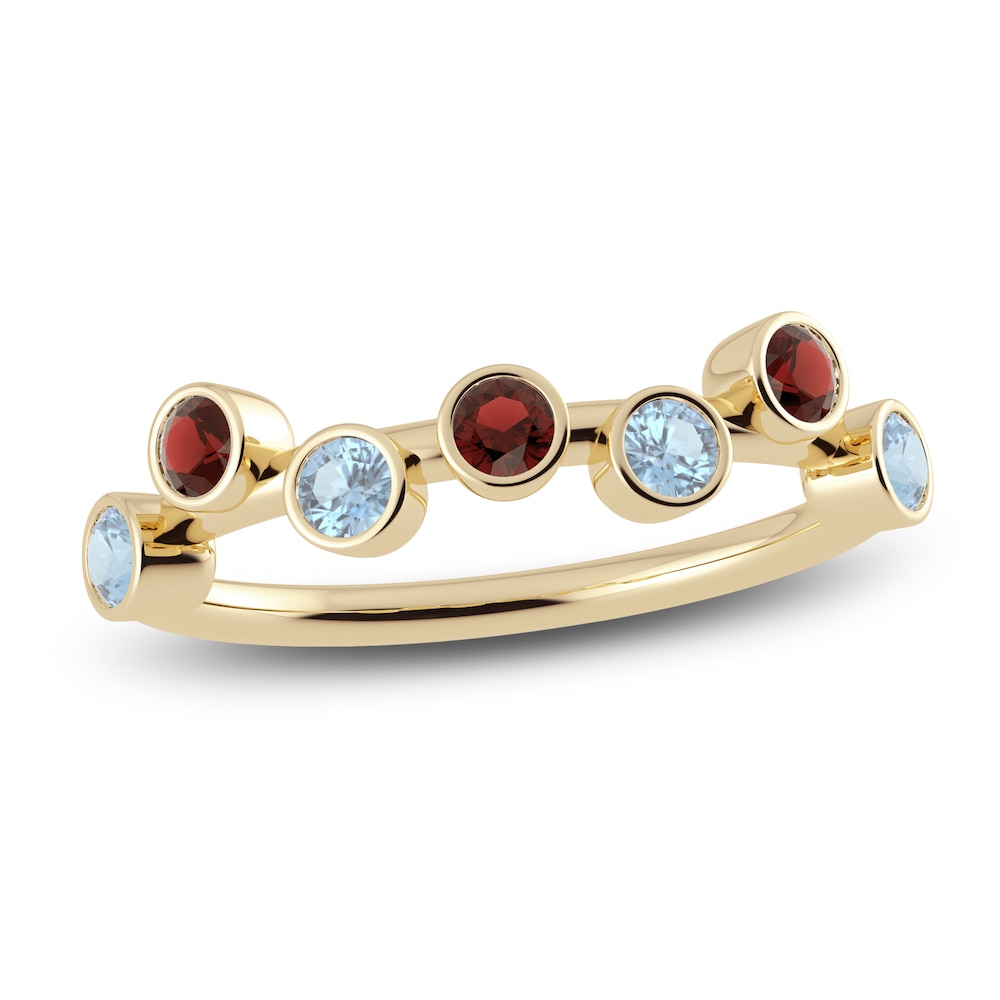 Juliette Maison Natural Aquamarine & Natural Garnet Ring 10K Yellow Gold GlvhXWEt Juliette Maison Natural Aquamarine & Natural Garnet Ring 10K Yellow Gold GlvhXWEt