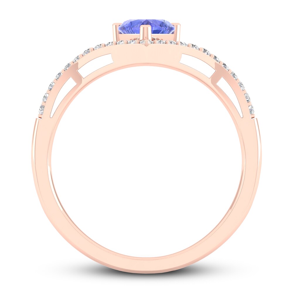 Natural Tanzanite Ring 1/10 ct tw Diamonds 10K Rose Gold GnQA17tR Natural Tanzanite Ring 1/10 ct tw Diamonds 10K Rose Gold GnQA17tR