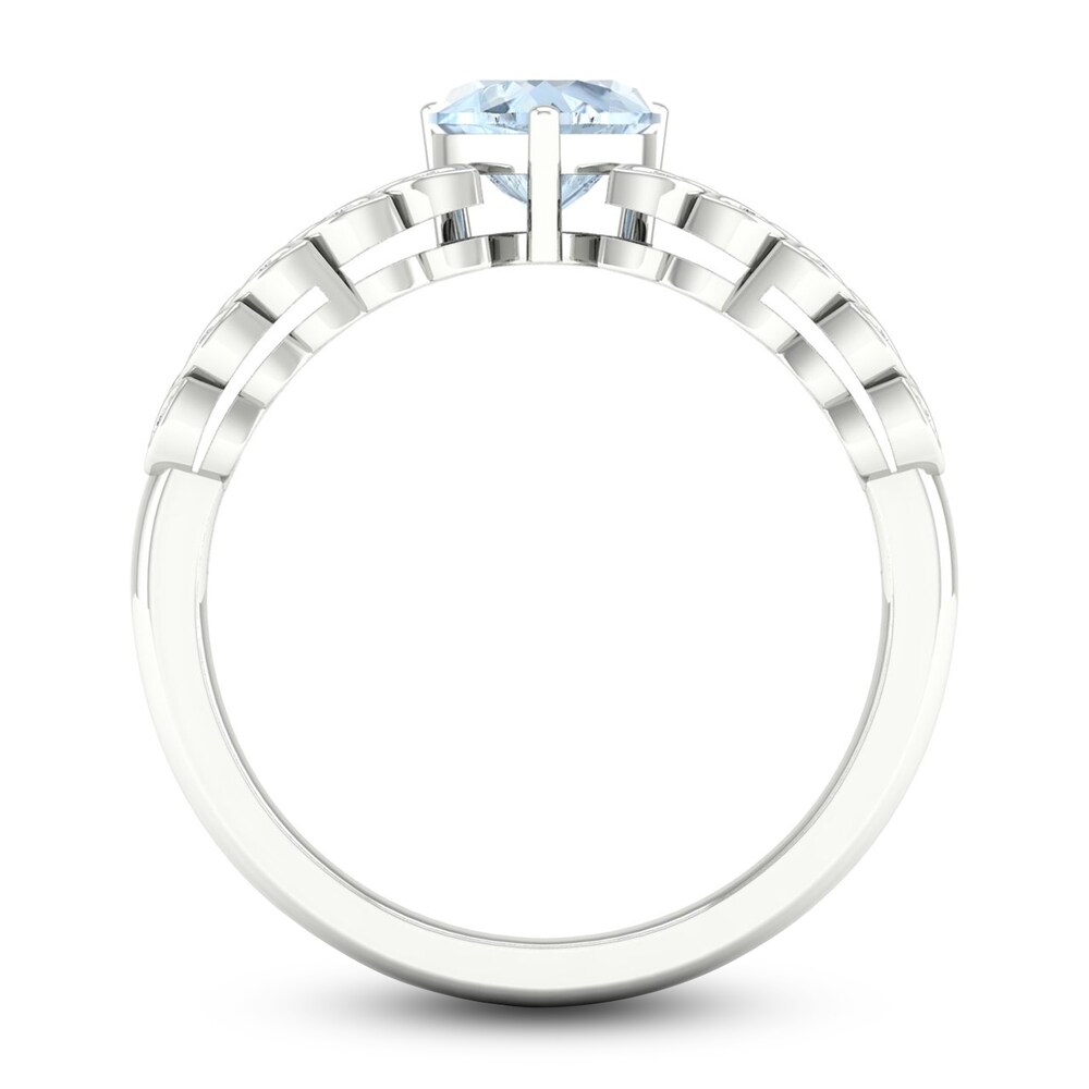 Natural Aquamarine & Lab-Created White Sapphire Heart Ring Silver GqYrKnj2 Natural Aquamarine & Lab-Created White Sapphire Heart Ring Silver GqYrKnj2