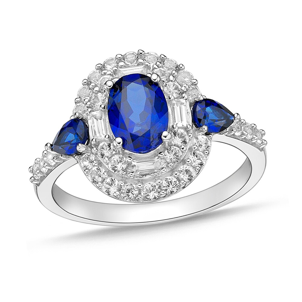 Lab-Created Sapphire Ring Sterling Silver GrV7u8Ex
