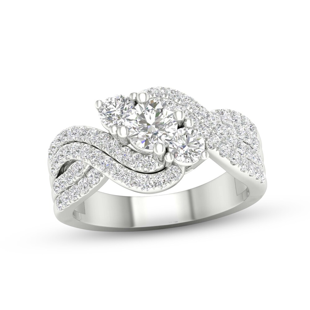 Diamond 3-Stone Ring 1-1/3 ct tw Round 14K White Gold Grn4Wmv8 Diamond 3-Stone Ring 1-1/3 ct tw Round 14K White Gold Grn4Wmv8