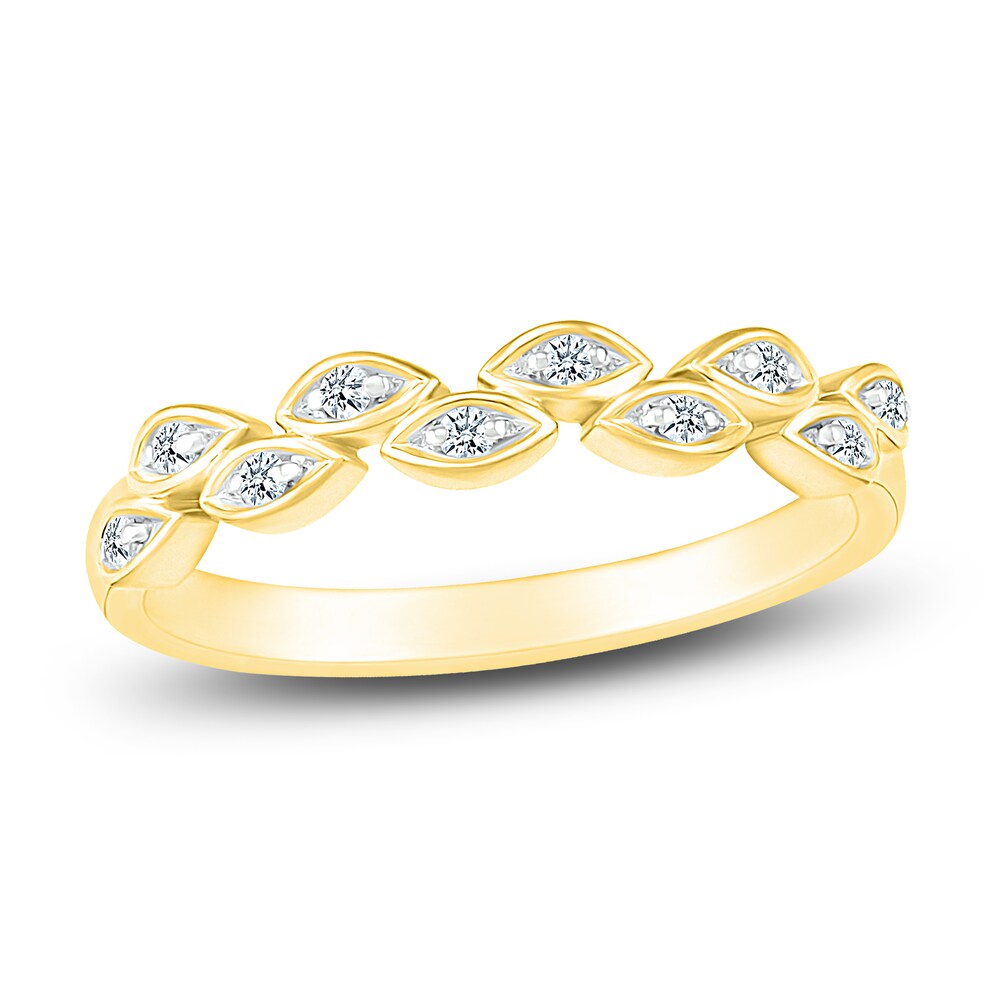 Diamond Marquise Anniversary Band 1/10 ct tw Round 14K Yellow Gold GscPMZVq