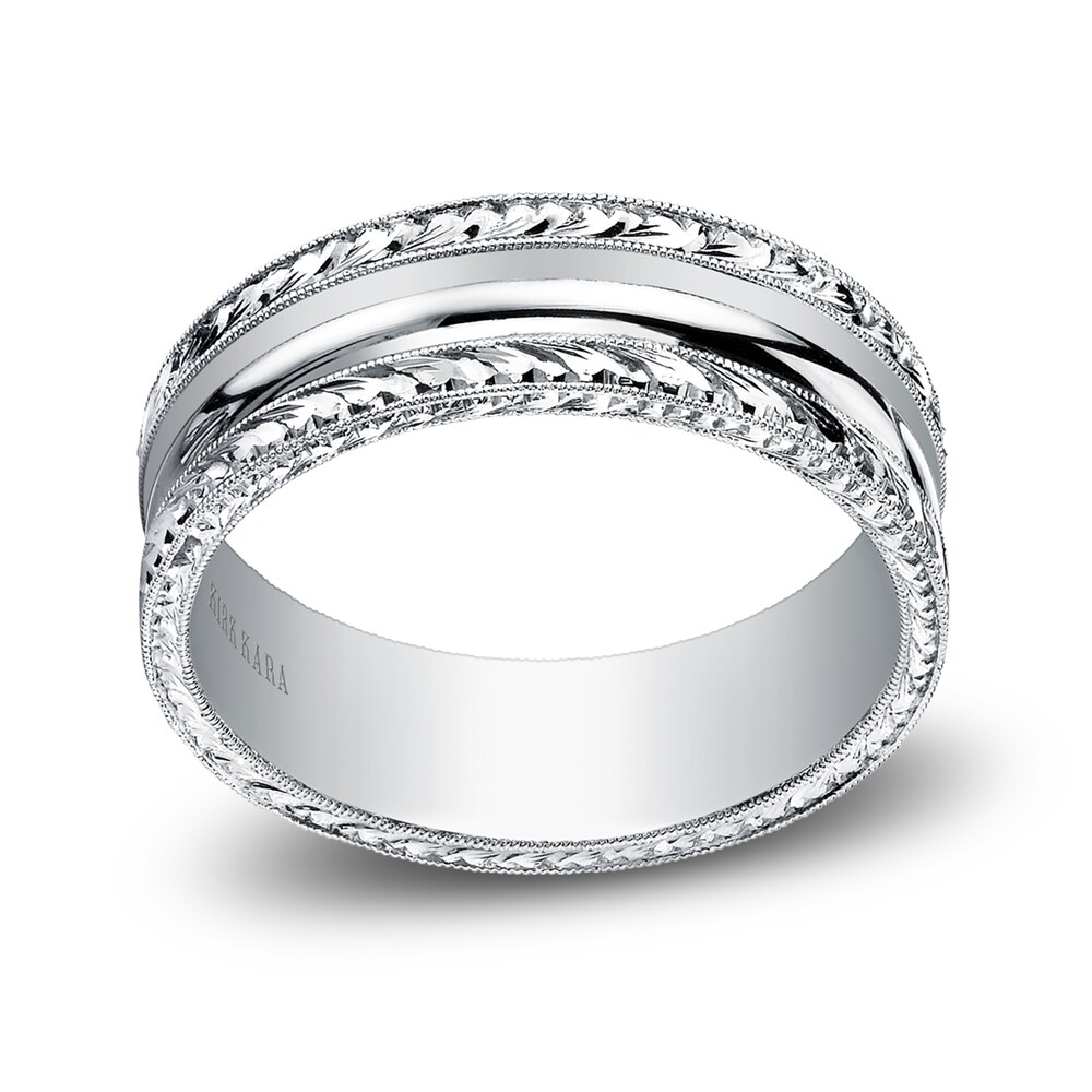 Kirk Kara Men's Detailed Wedding Band Platinum Gv95uWP8 Kirk Kara Men's Detailed Wedding Band Platinum Gv95uWP8