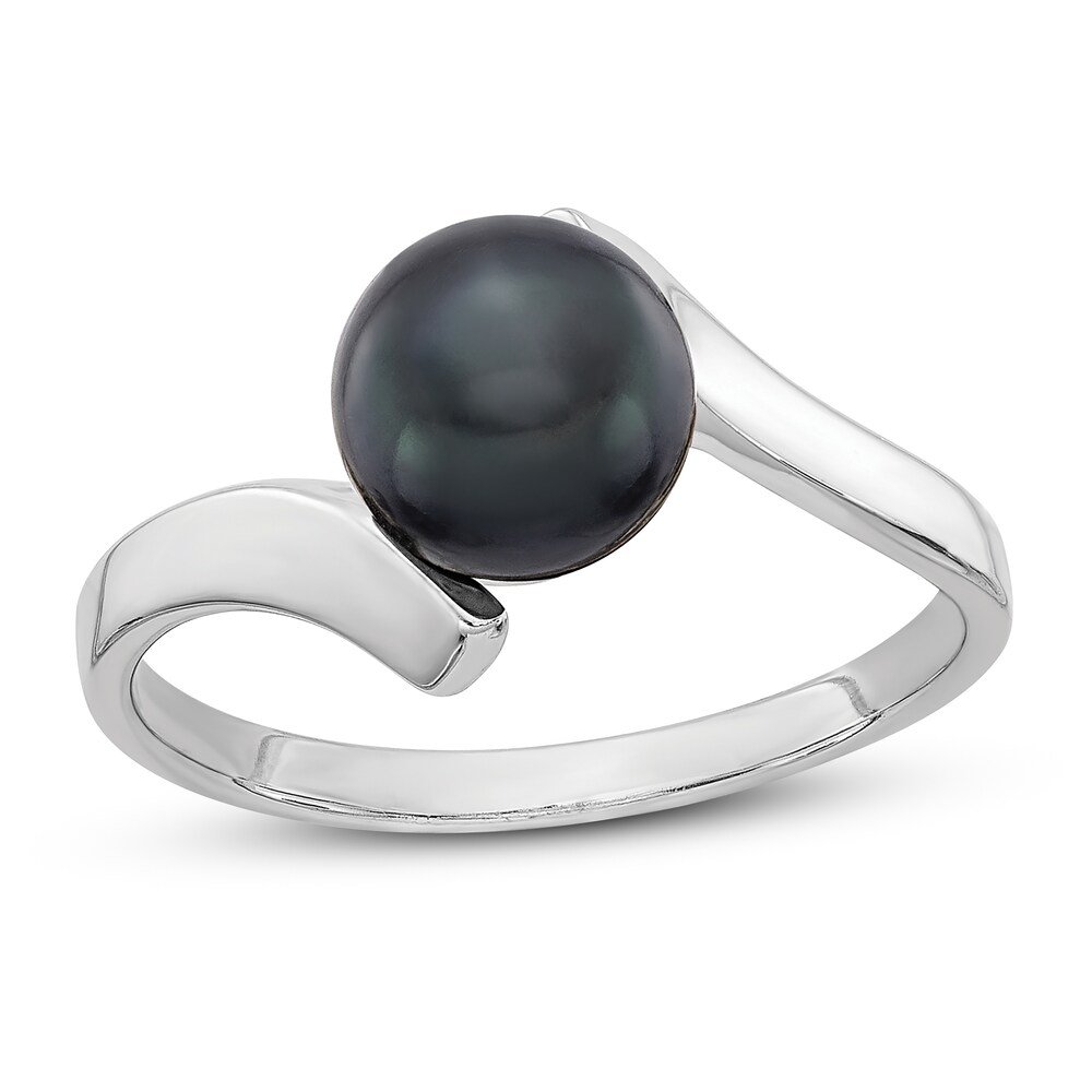 Black Cultured Freshwater Pearl Ring 14K White Gold GwopsHLN Black Cultured Freshwater Pearl Ring 14K White Gold GwopsHLN