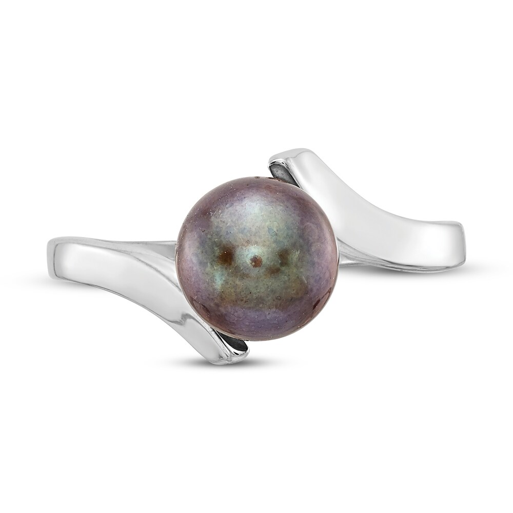 Black Cultured Freshwater Pearl Ring 14K White Gold GwopsHLN Black Cultured Freshwater Pearl Ring 14K White Gold GwopsHLN
