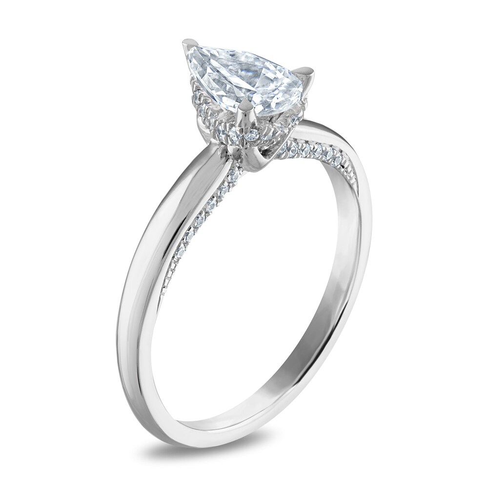 Diamond Engagement Ring 7/8 ct tw Pear/Round Platinum HF578J0c Diamond Engagement Ring 7/8 ct tw Pear/Round Platinum HF578J0c