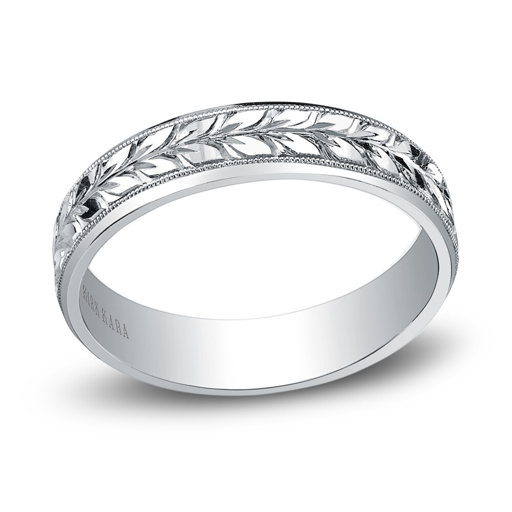 Kirk Kara Men's Floral Wedding Band 14K White Gold HHr2SbM4 Kirk Kara Men's Floral Wedding Band 14K White Gold HHr2SbM4