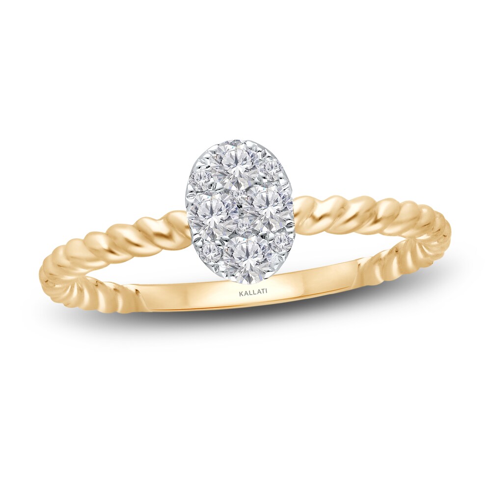 Kallati Diamond Oval Ring 1/4 ct tw Round 14K Yellow Gold HMmgrfel Kallati Diamond Oval Ring 1/4 ct tw Round 14K Yellow Gold HMmgrfel
