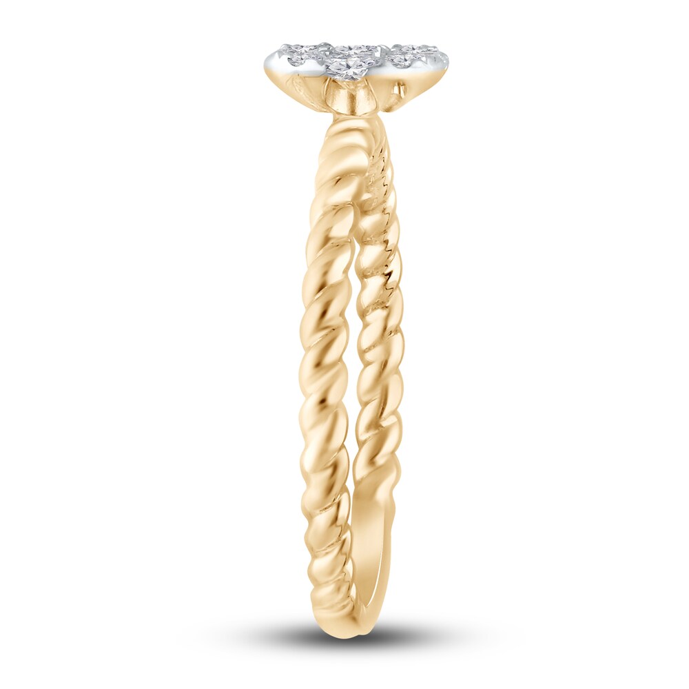 Kallati Diamond Oval Ring 1/4 ct tw Round 14K Yellow Gold HMmgrfel Kallati Diamond Oval Ring 1/4 ct tw Round 14K Yellow Gold HMmgrfel