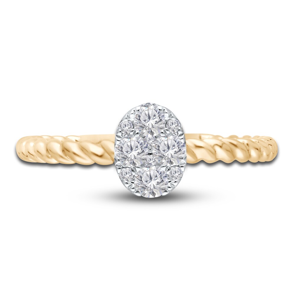 Kallati Diamond Oval Ring 1/4 ct tw Round 14K Yellow Gold HMmgrfel Kallati Diamond Oval Ring 1/4 ct tw Round 14K Yellow Gold HMmgrfel