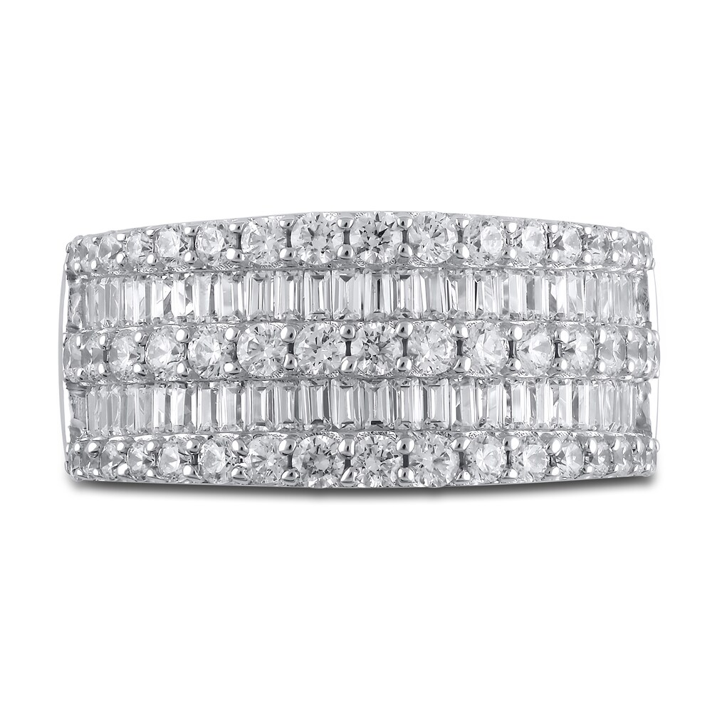 Diamond Anniversary Band 2 ct tw Round/Baguette 14K White Gold HMn2hGd7 Diamond Anniversary Band 2 ct tw Round/Baguette 14K White Gold HMn2hGd7