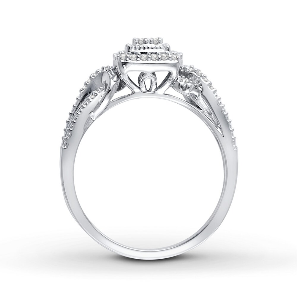 Diamond Promise Ring 1/5 ct tw Round 10K White Gold HQBsQbKA Diamond Promise Ring 1/5 ct tw Round 10K White Gold HQBsQbKA