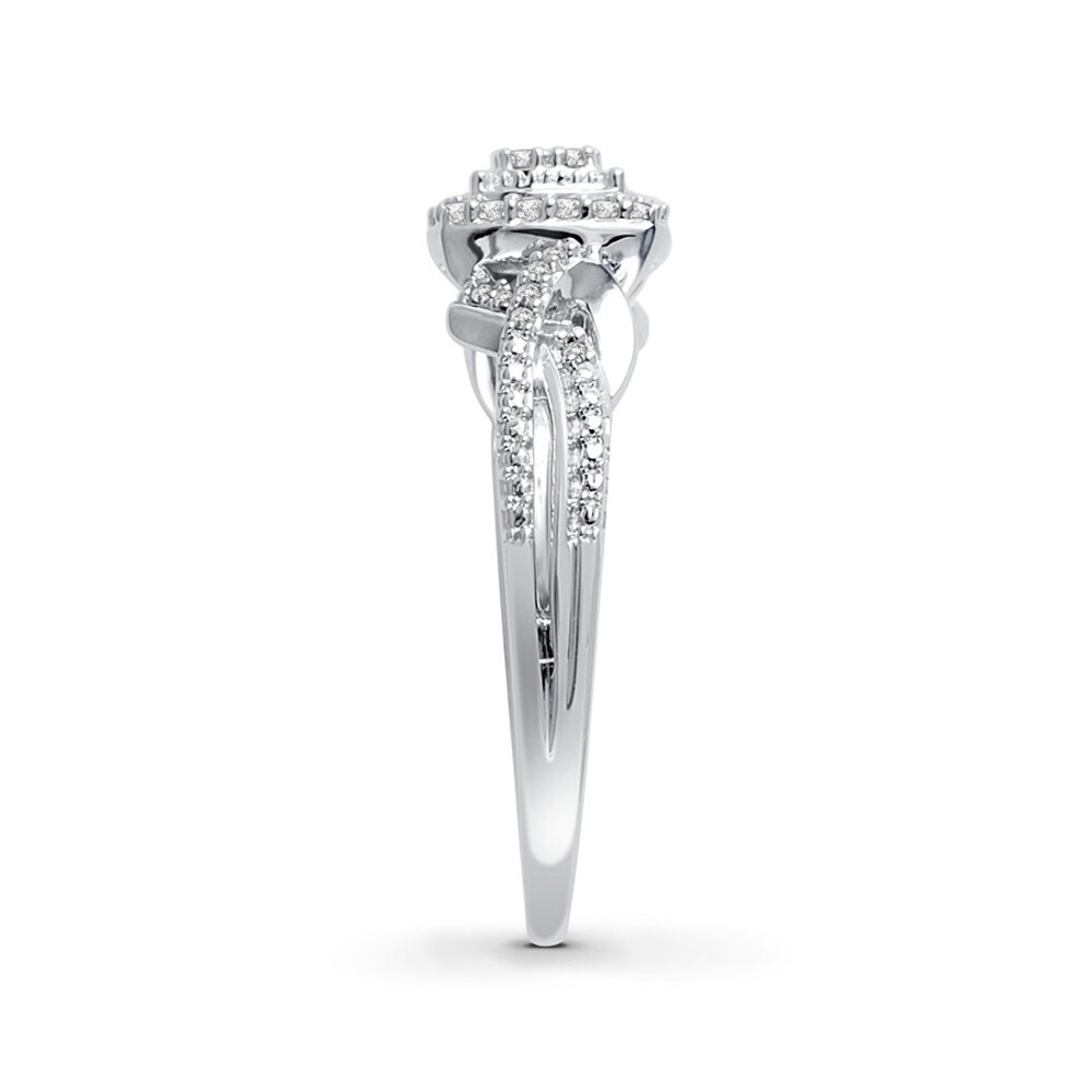 Diamond Promise Ring 1/5 ct tw Round 10K White Gold HQBsQbKA Diamond Promise Ring 1/5 ct tw Round 10K White Gold HQBsQbKA