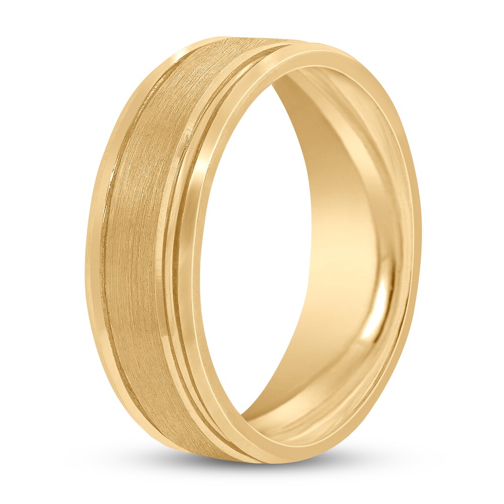 Men\'s Beveled Wedding Band 14K Yellow Gold 7mm HQXzY3NK Men\'s Beveled Wedding Band 14K Yellow Gold 7mm HQXzY3NK